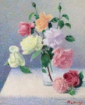 Achille Louge - Bouquet de Roses dans un Verre -